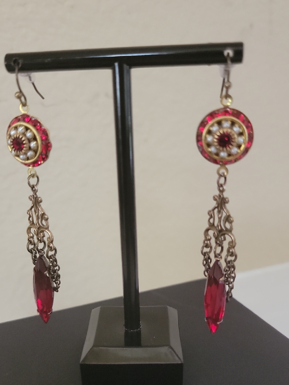 Stunning Ruby Crystal Earrings